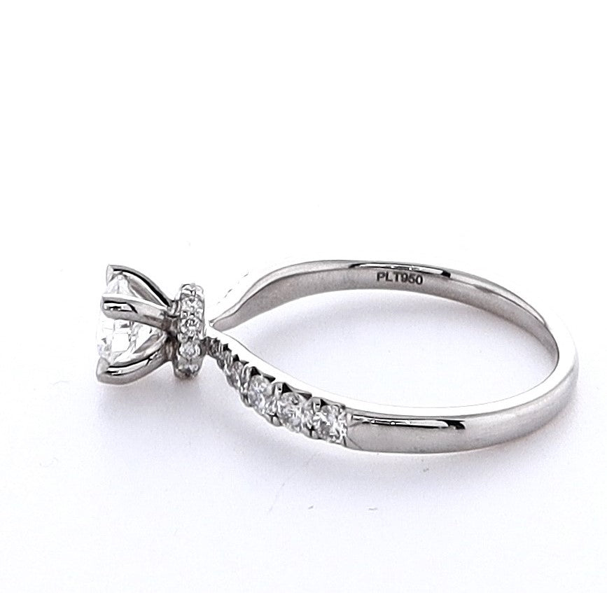 Platinum 0.50ct Round Brilliant Engagement Ring