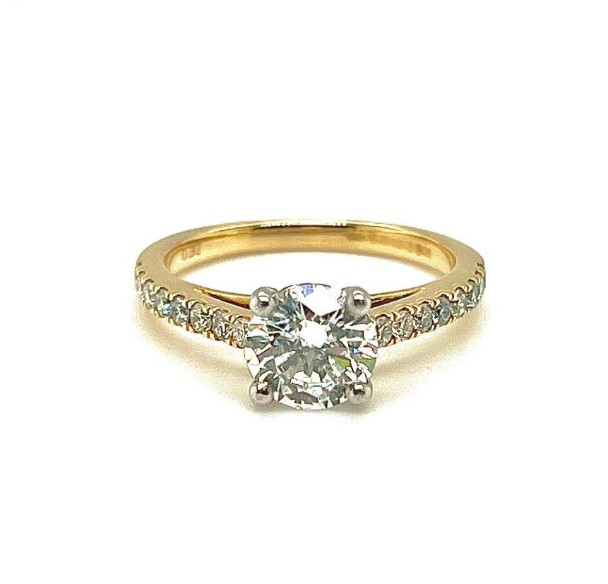 18k Yellow Gold & Platinum 1.21ct Round Brilliant Engagement Ring