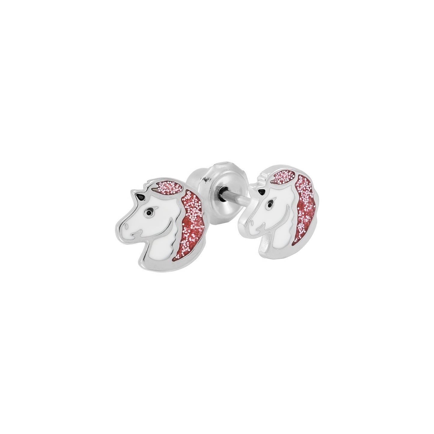 Medical Grade Stainless Steel 7mm Glitter Unicorn Studs