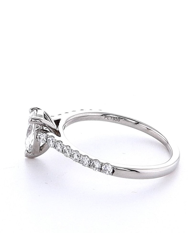 Platinum 0.51ct Pear Cut Engagement Ring