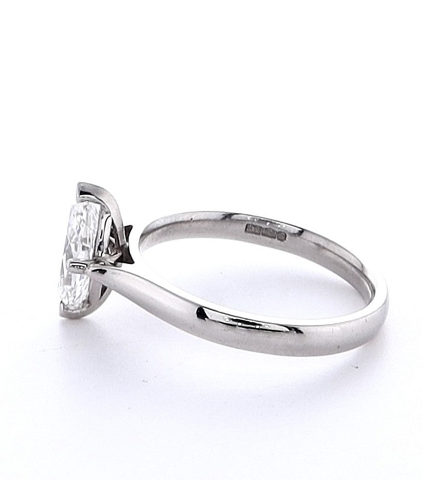 Platinum 1.00ct Marquise Cut Diamond Engagement Ring