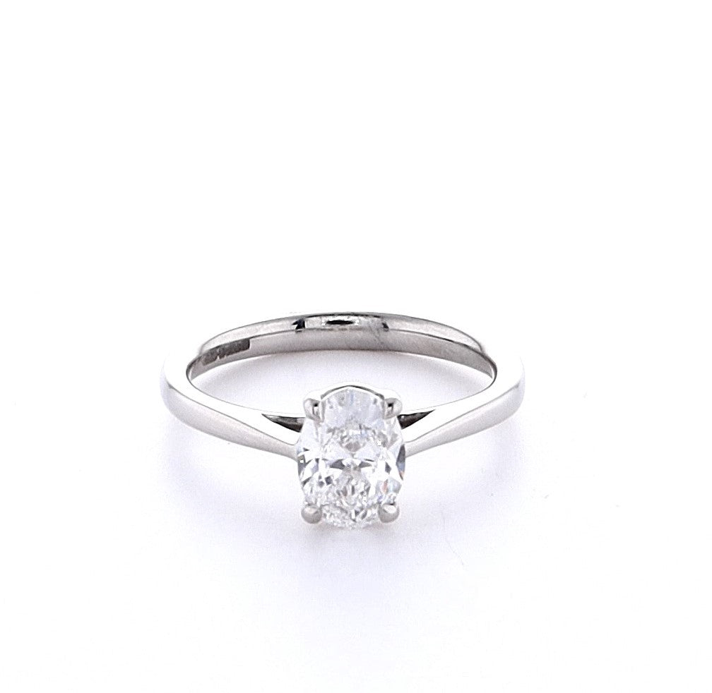 Platinum 0.90ct Oval Cut Engagement Ring