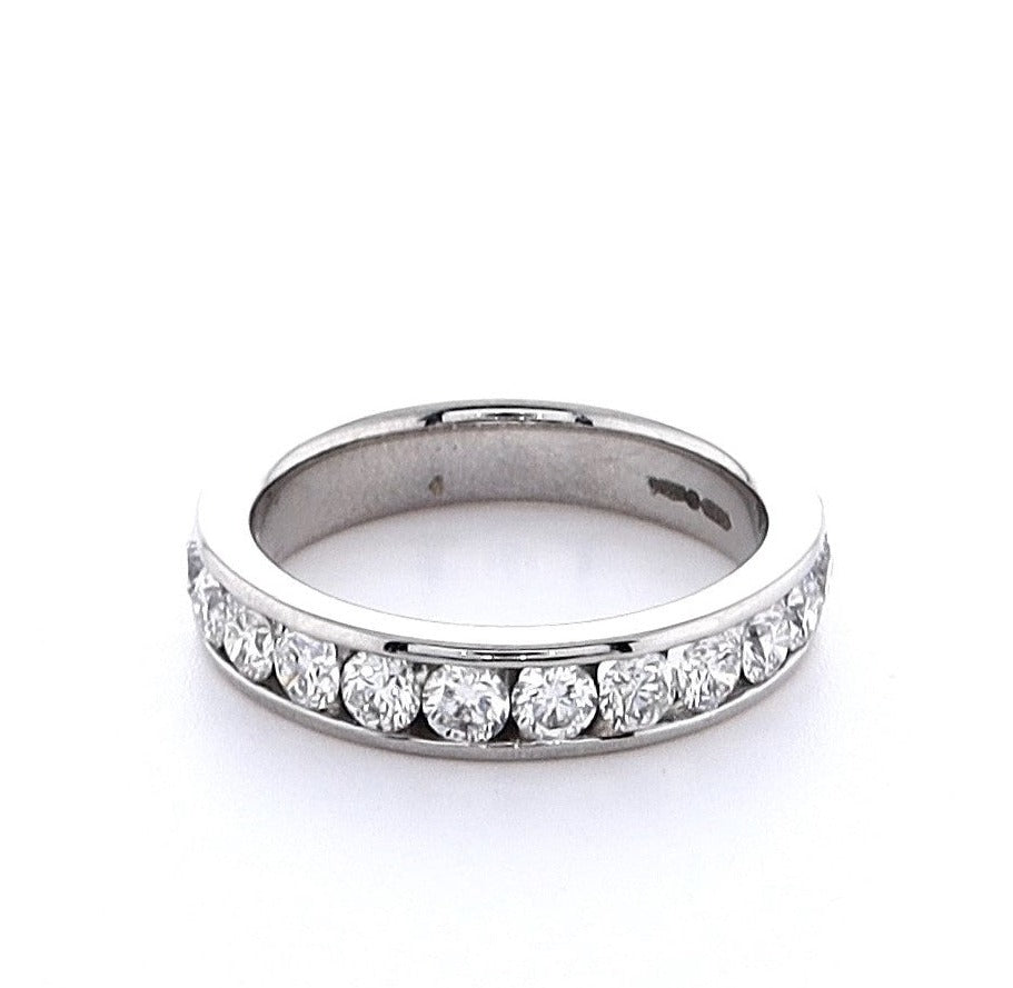 Platinum 1.00ct Round Brilliant Channel Set Eternity Ring