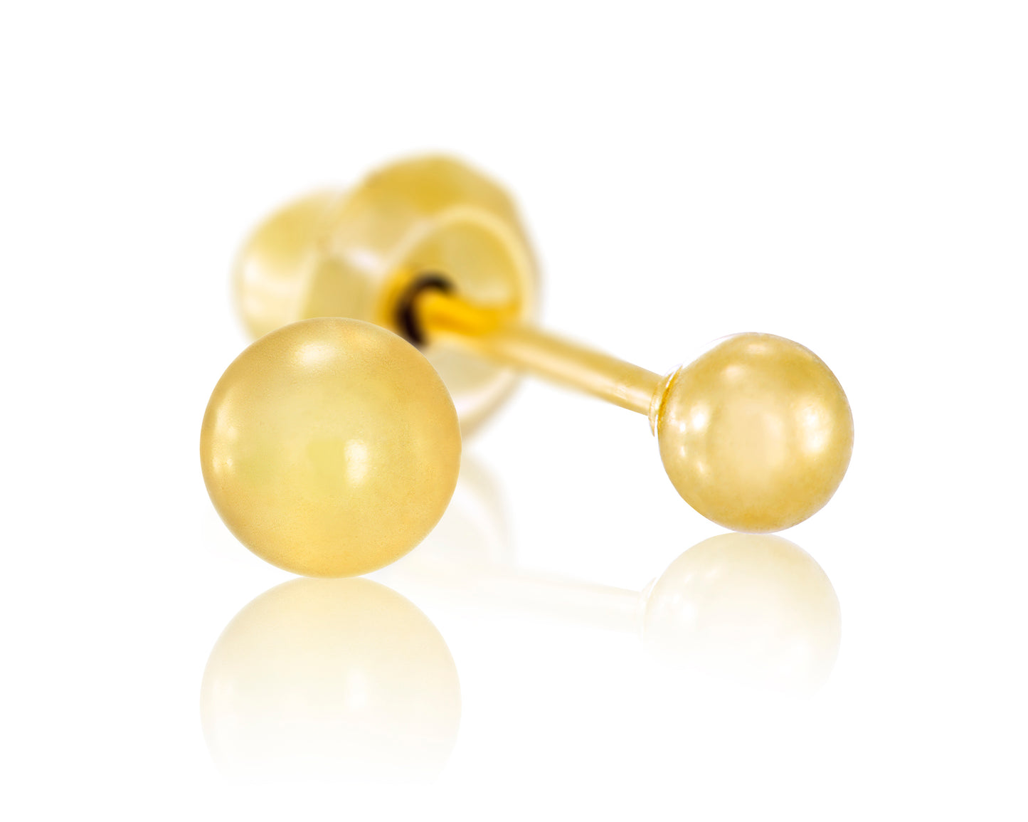 24k Gold Plated Medical Grade Stainless Steel 3mm Ball Studs