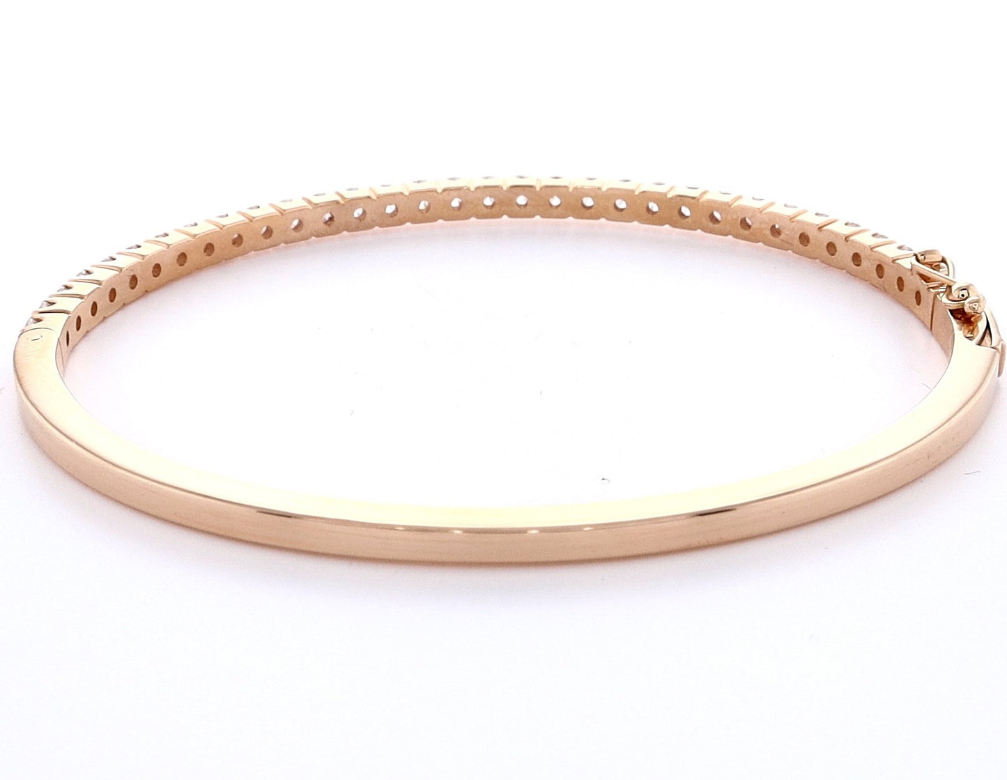 18k Rose Gold 2.56ct Round Brilliant Diamond Bangle