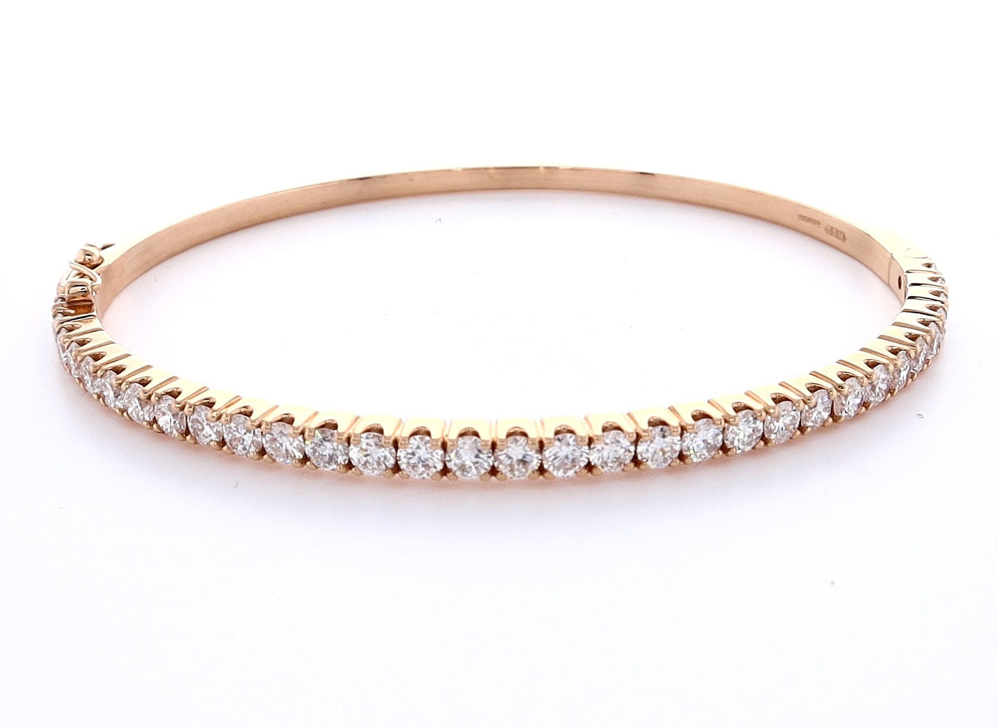 18k Rose Gold 2.56ct Round Brilliant Diamond Bangle