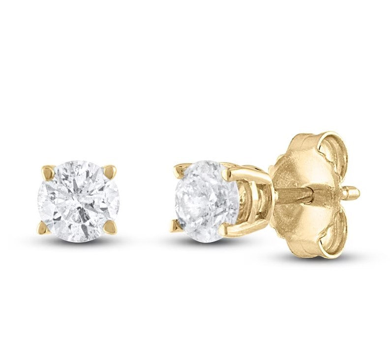 18k Yellow Gold 0.15ct Round Brilliant Diamond Stud Earrings