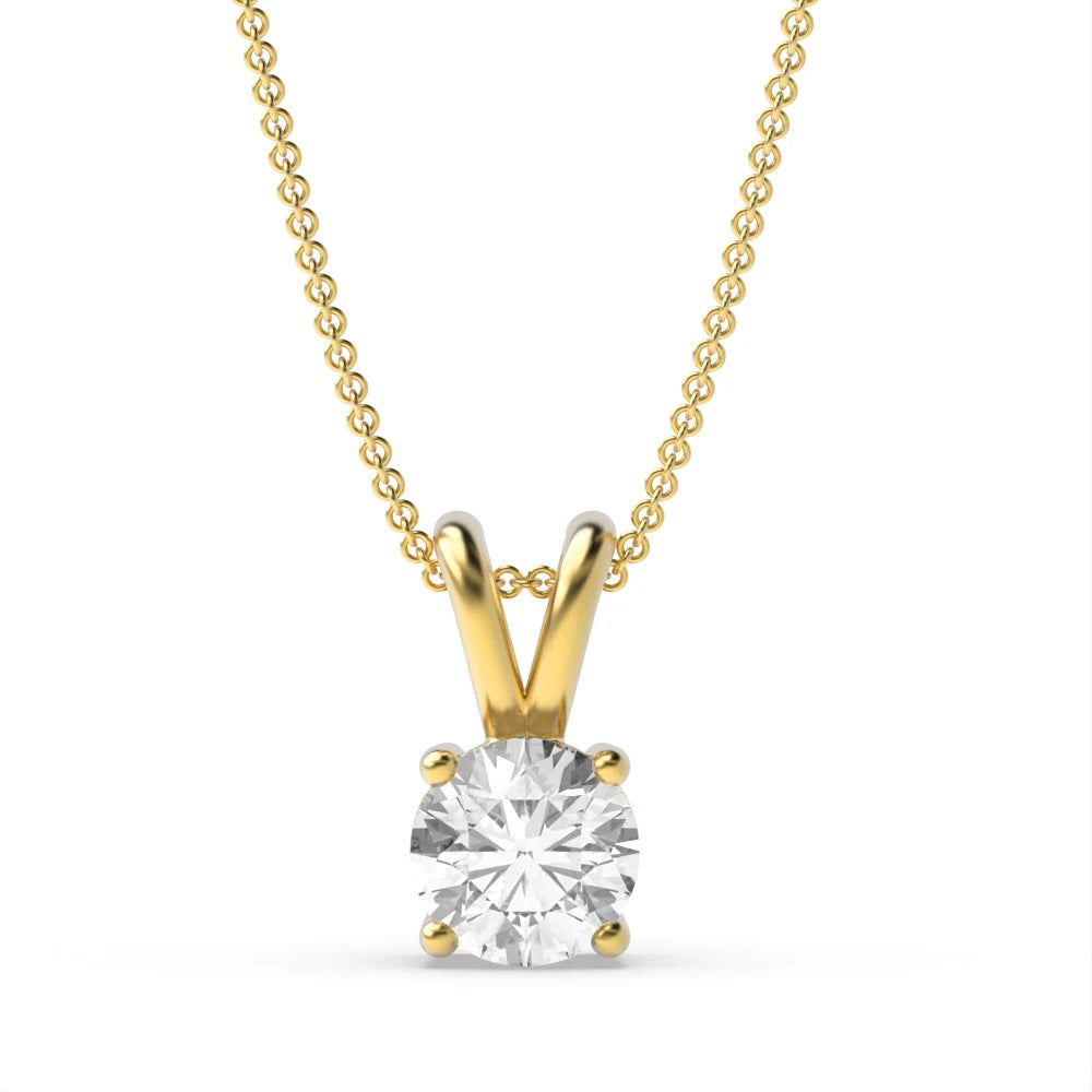 9k Yellow Gold 0.11ct Round Brilliant Diamond Pendant