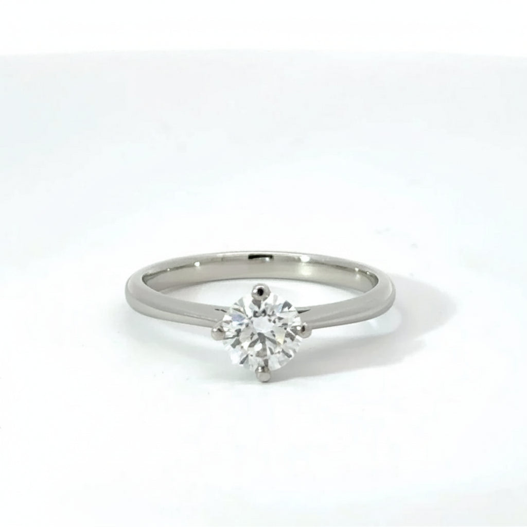 Platinum 0.71ct Round Brilliant Cut Lab Diamond Solitaire Engagement Ring