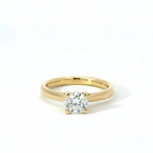 18k Yellow Gold 0.70ct Round Brilliant Cut Lab Diamond Solitaire Engagement Ring