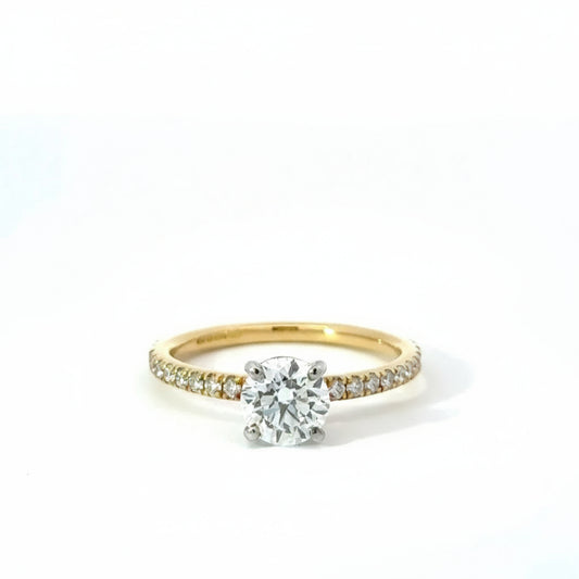 18k Yellow Gold 0.98cttw Round Brilliant Cut Lab Diamond Solitaire Engagement Ring