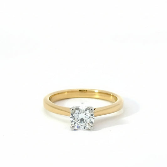 18k Yellow Gold 0.70ct Round Brilliant Cut Lab Diamond Solitaire Engagement Ring