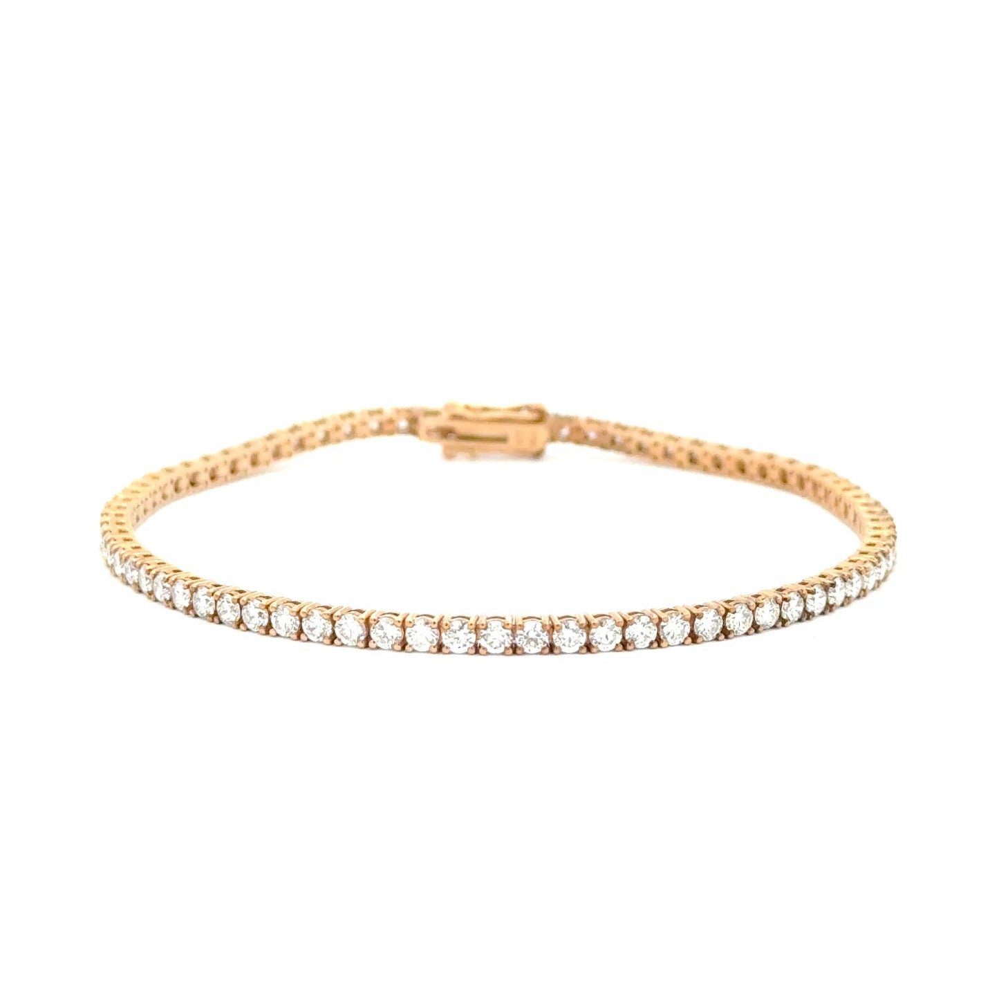 9k Yellow Gold 3.15cttw Round Brilliant Cut Lab Diamond Tennis Bracelet
