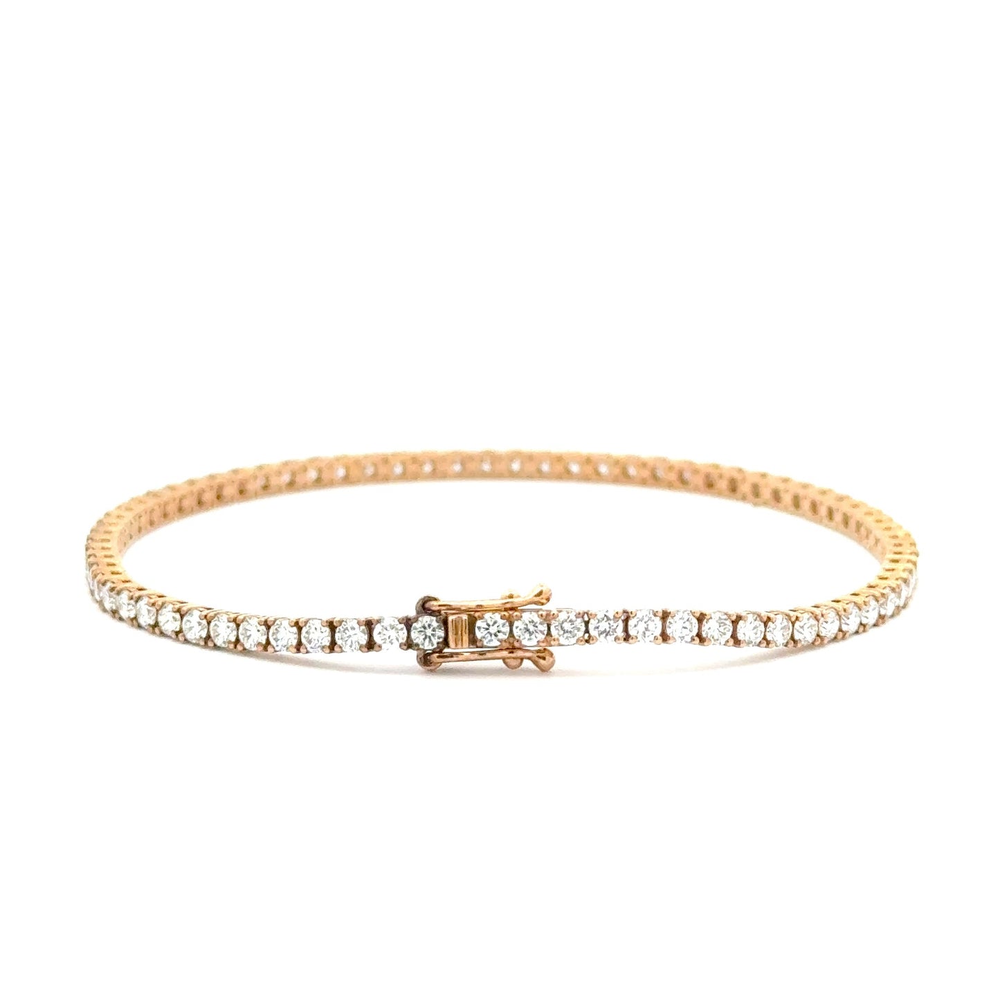 9k Yellow Gold 3.15cttw Round Brilliant Cut Lab Diamond Tennis Bracelet