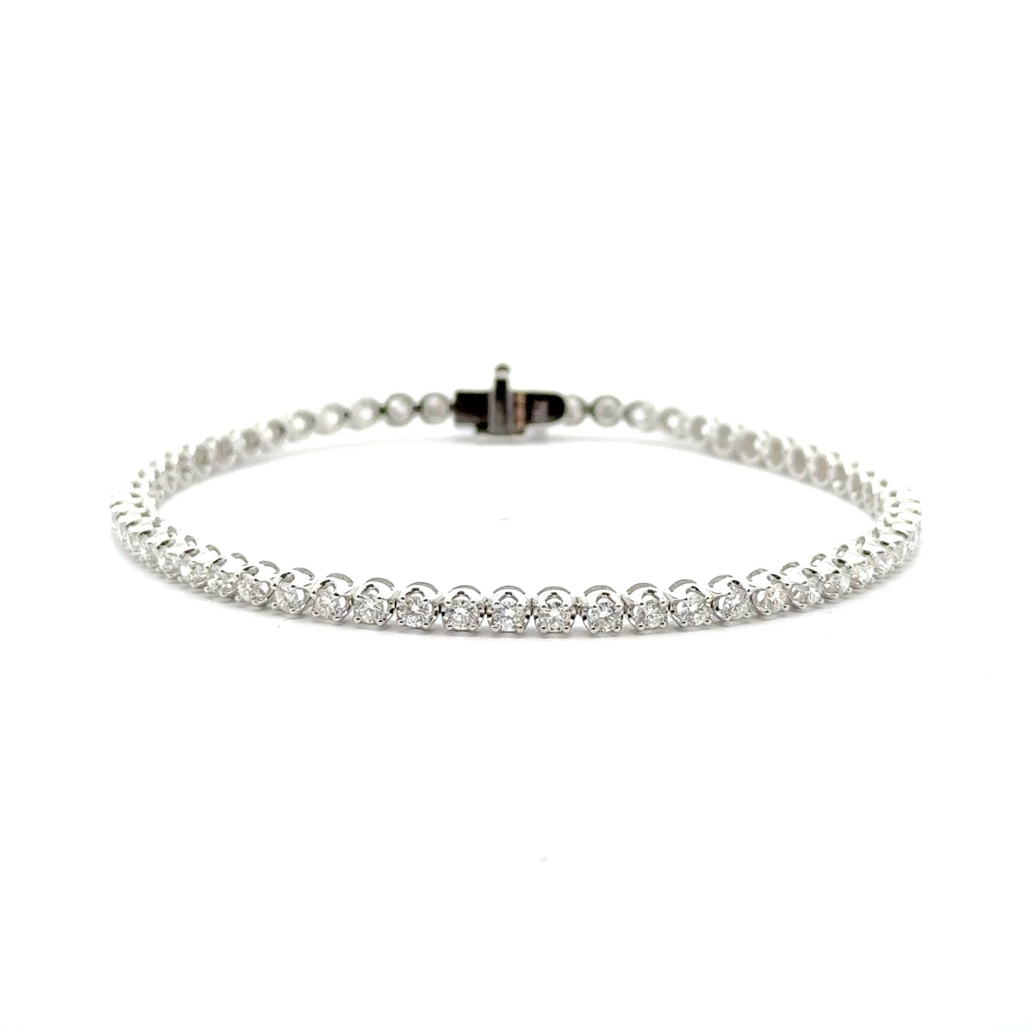 18k White Gold 2.24cttw Round Brilliant Cut Lab Diamond Tennis Bracelet