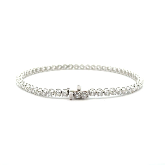 18k White Gold 2.24cttw Round Brilliant Cut Lab Diamond Tennis Bracelet