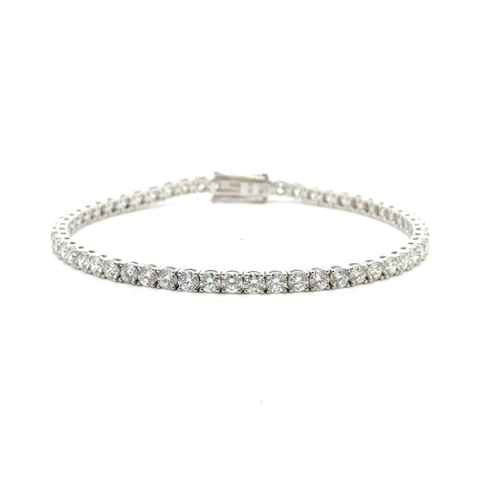 9k White Gold 6.04cttw Round Brilliant Cut Lab Diamond Tennis Bracelet