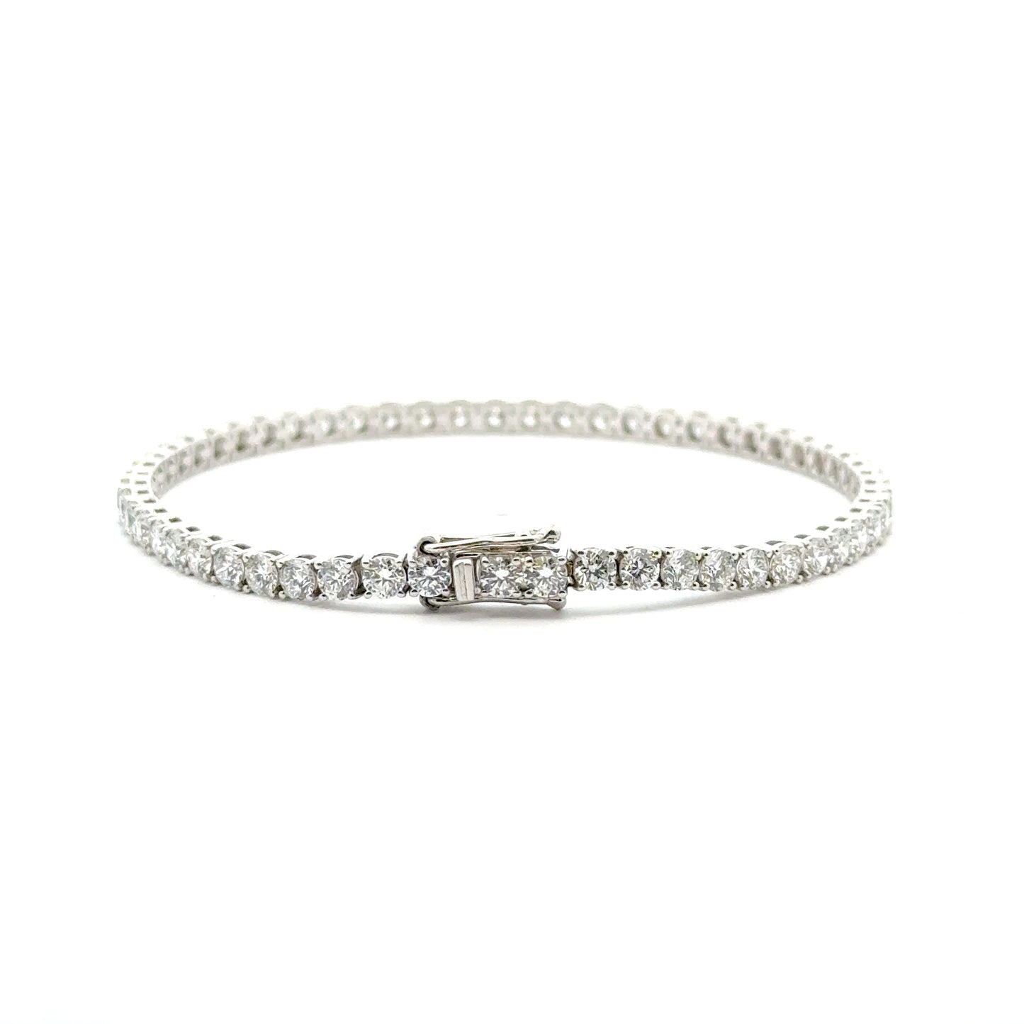 9k White Gold 6.04cttw Round Brilliant Cut Lab Diamond Tennis Bracelet