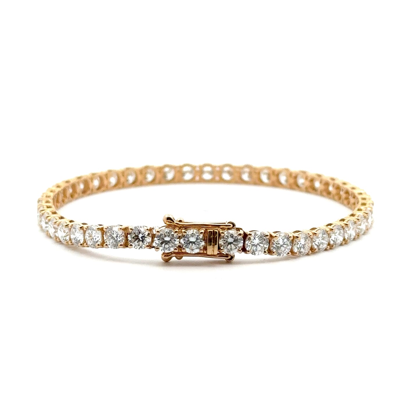 9k Yellow Gold 10.01cttw Round Brilliant Cut Lab Diamond Tennis Bracelet