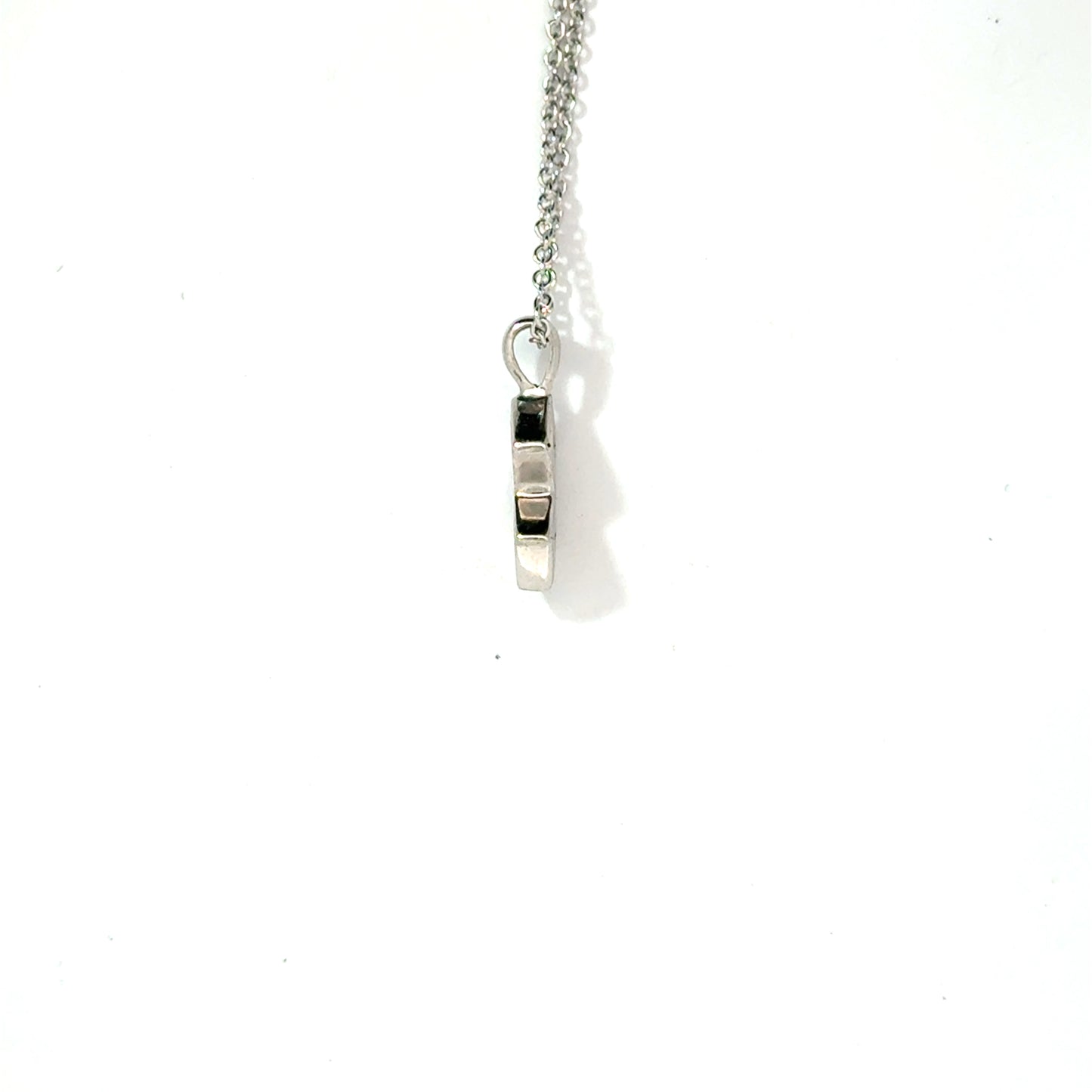 18k White Gold 0.13cttw Princess Cut White and Yellow Diamond Pendant