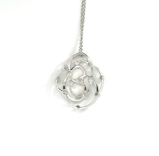 18k White Gold 0.67cttw Round Brilliant Cut Diamond Pendant