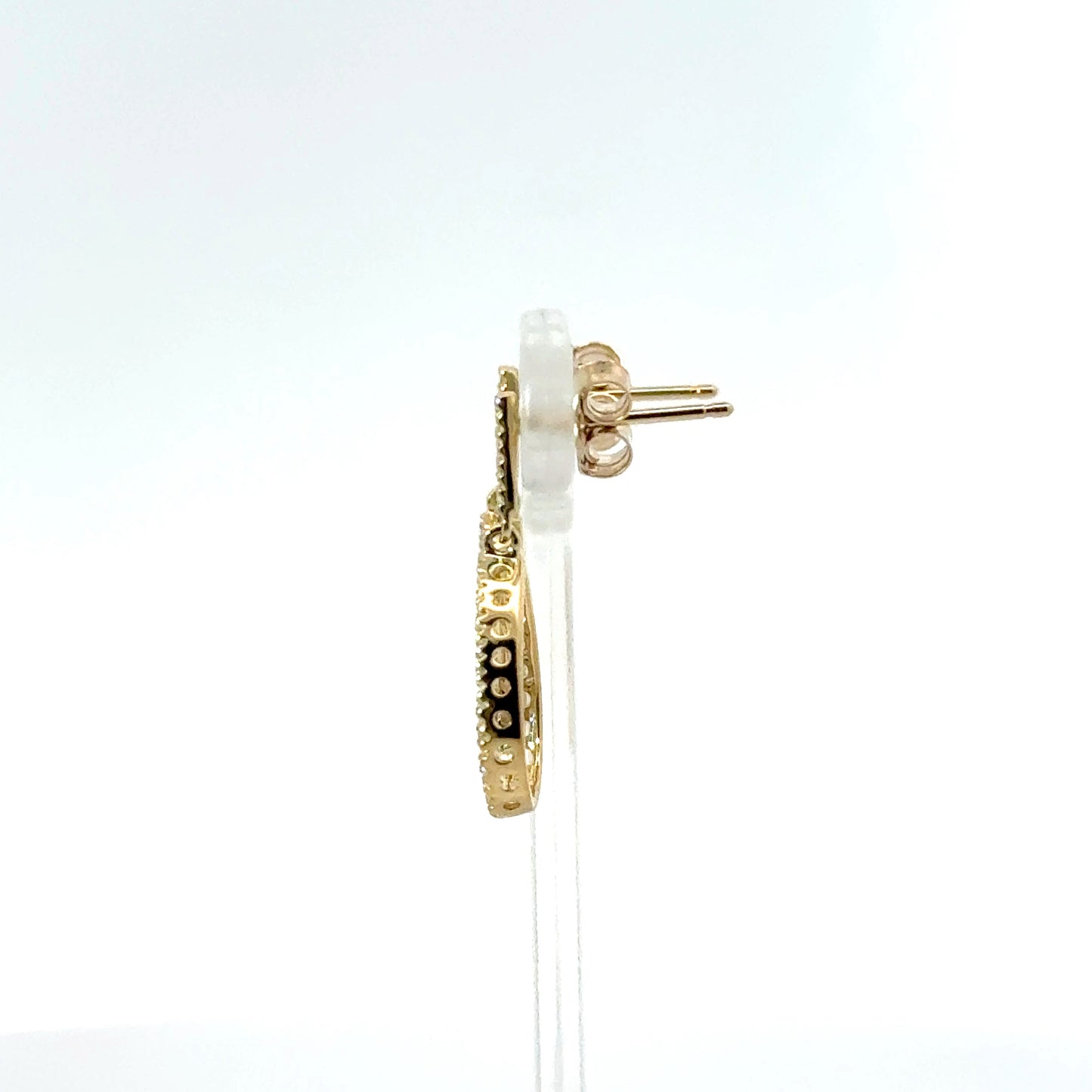 9k Yellow Gold 0.21cttw Round Brilliant Cut Pear Shape Drop Earrings