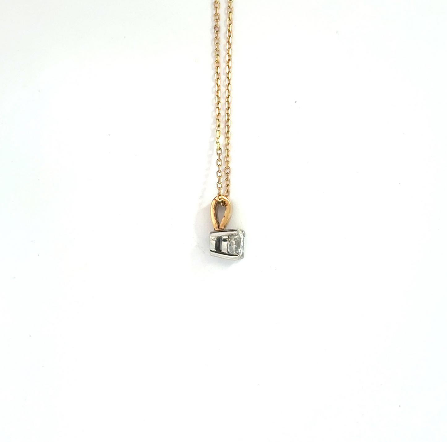 18k Yellow Gold & Platinum 0.40ct Round Brilliant Cut Diamond Pendant