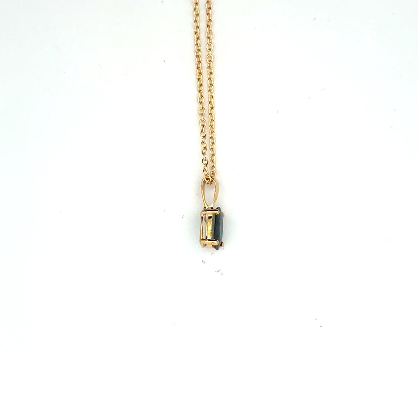 9k Yellow Gold Oval Cut Blue Sapphire Pendant