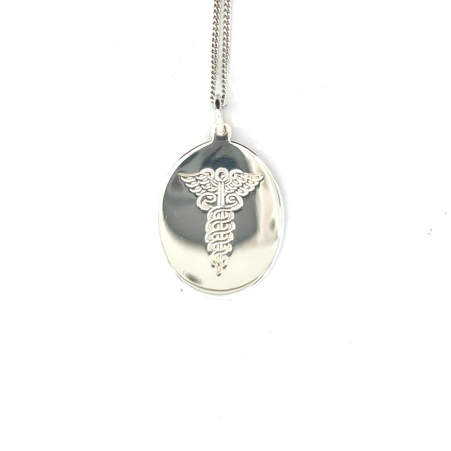Silver Medical Disc Pendant