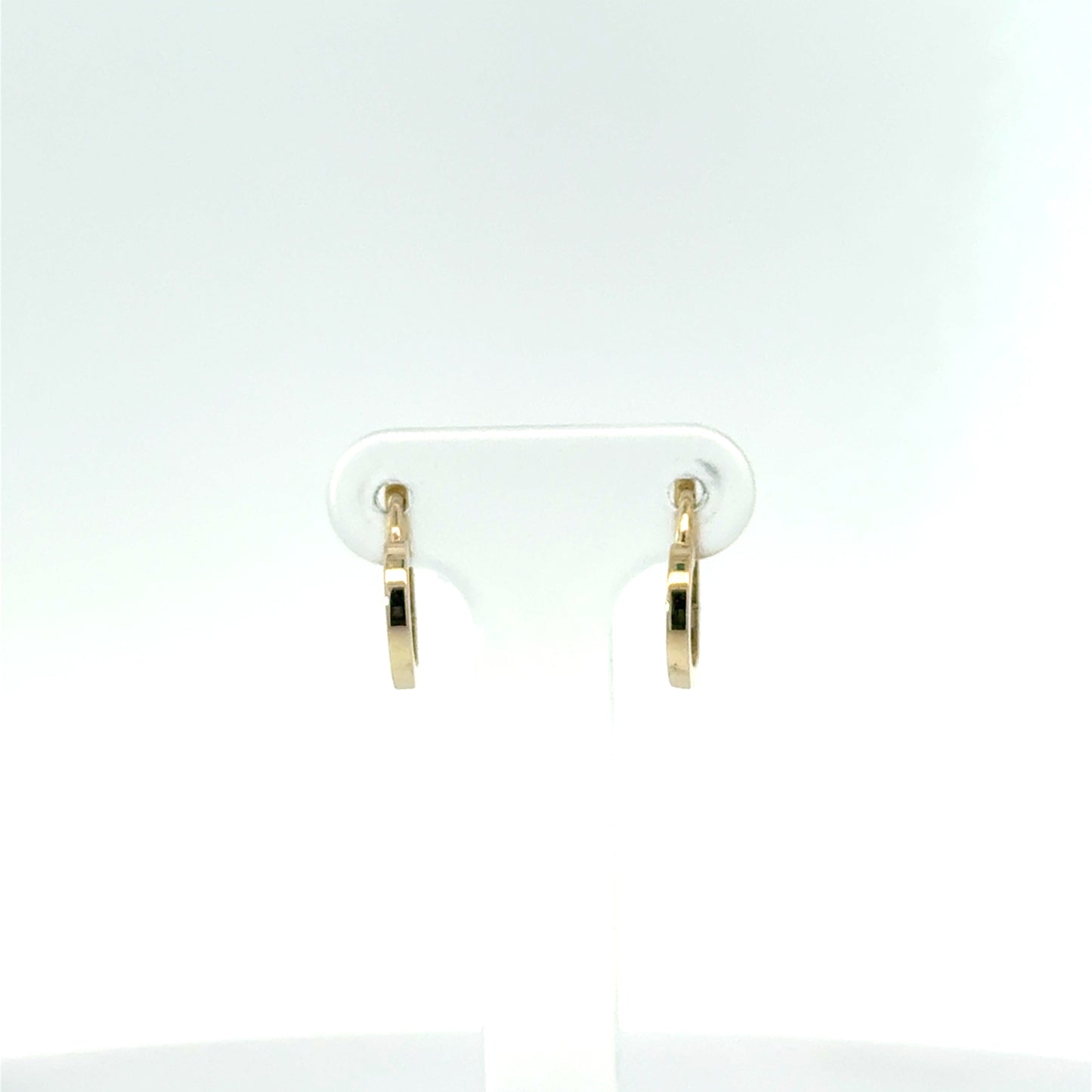 9k Yellow Gold Heart Huggie Hoop Earrings