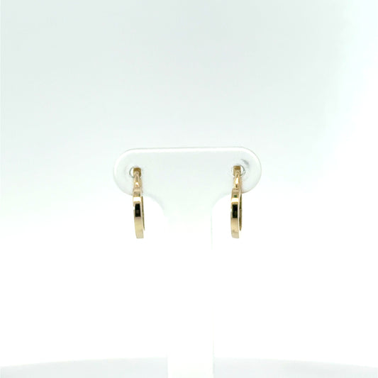 9k Yellow Gold Heart Huggie Hoop Earrings