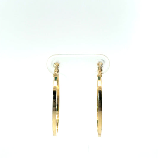 9k Yellow Gold Squared Hoop Earrings