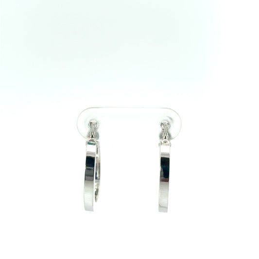 9k White Gold Squared Hoop Earrings