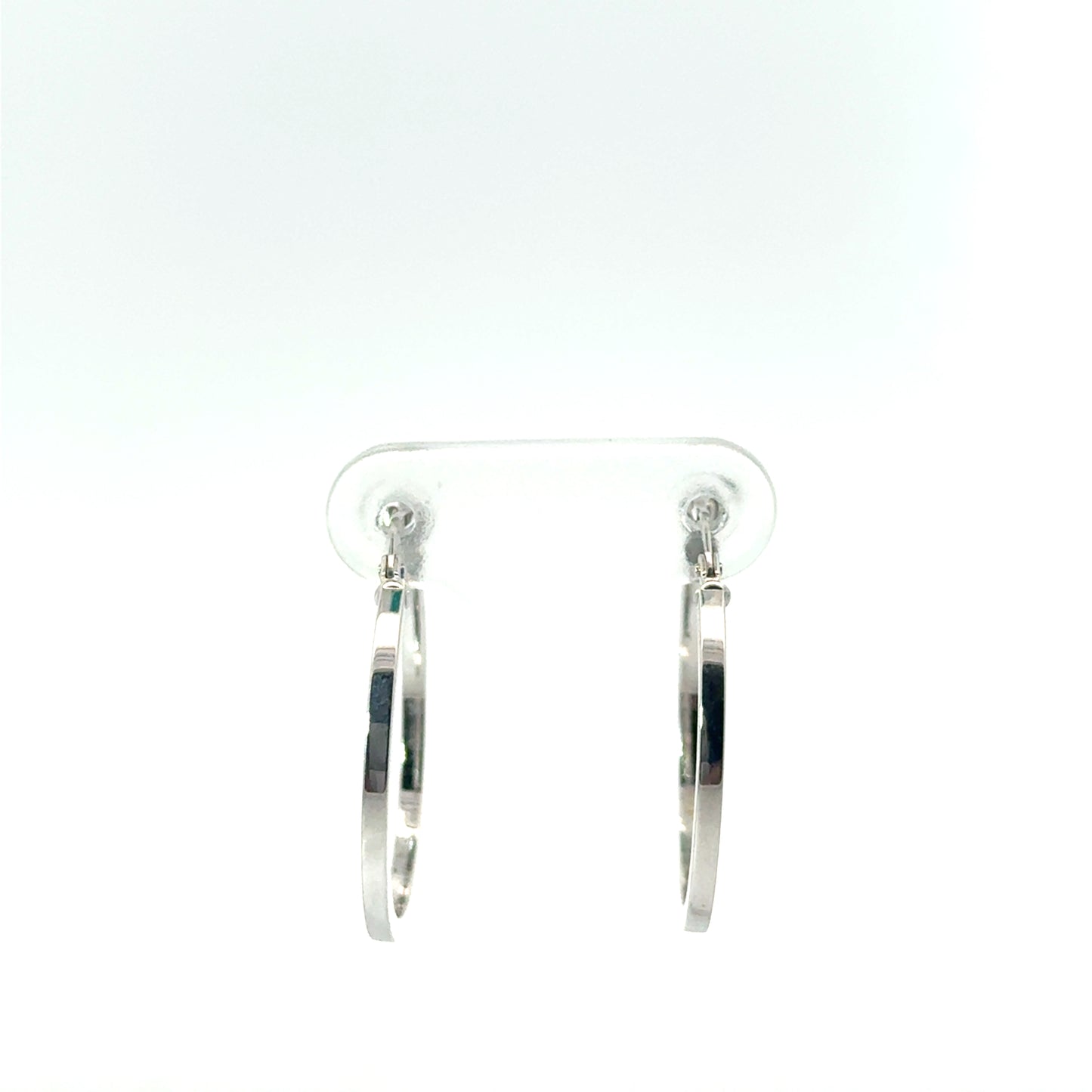 9k White Gold Squared Hoop Earrings