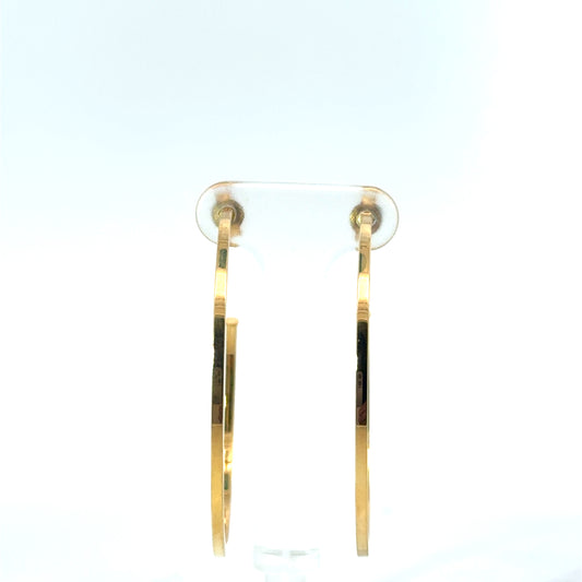 9k Yellow Gold Squared Hoop Earrings