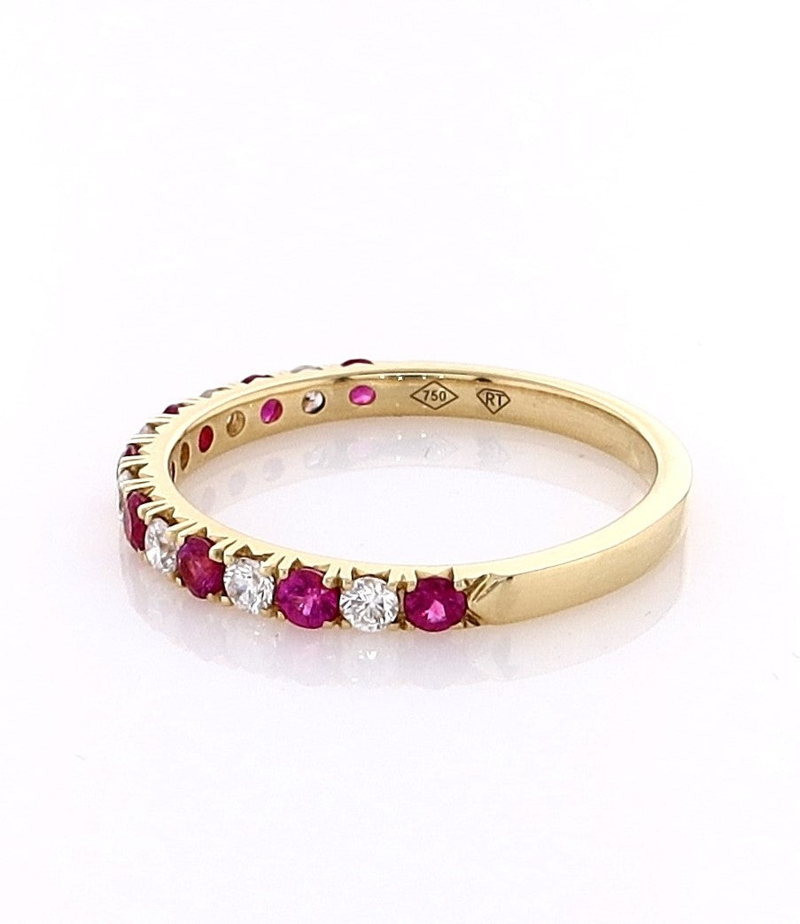 18k Yellow Gold Ruby & Diamond Ring