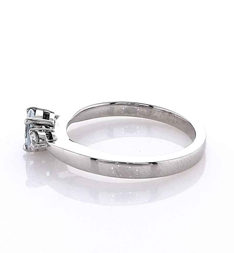 Platinum Aquamarine & Diamond Trilogy Ring