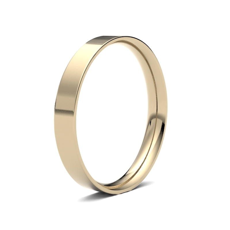 18K Yellow Gold Flat Court 2.5mm Band