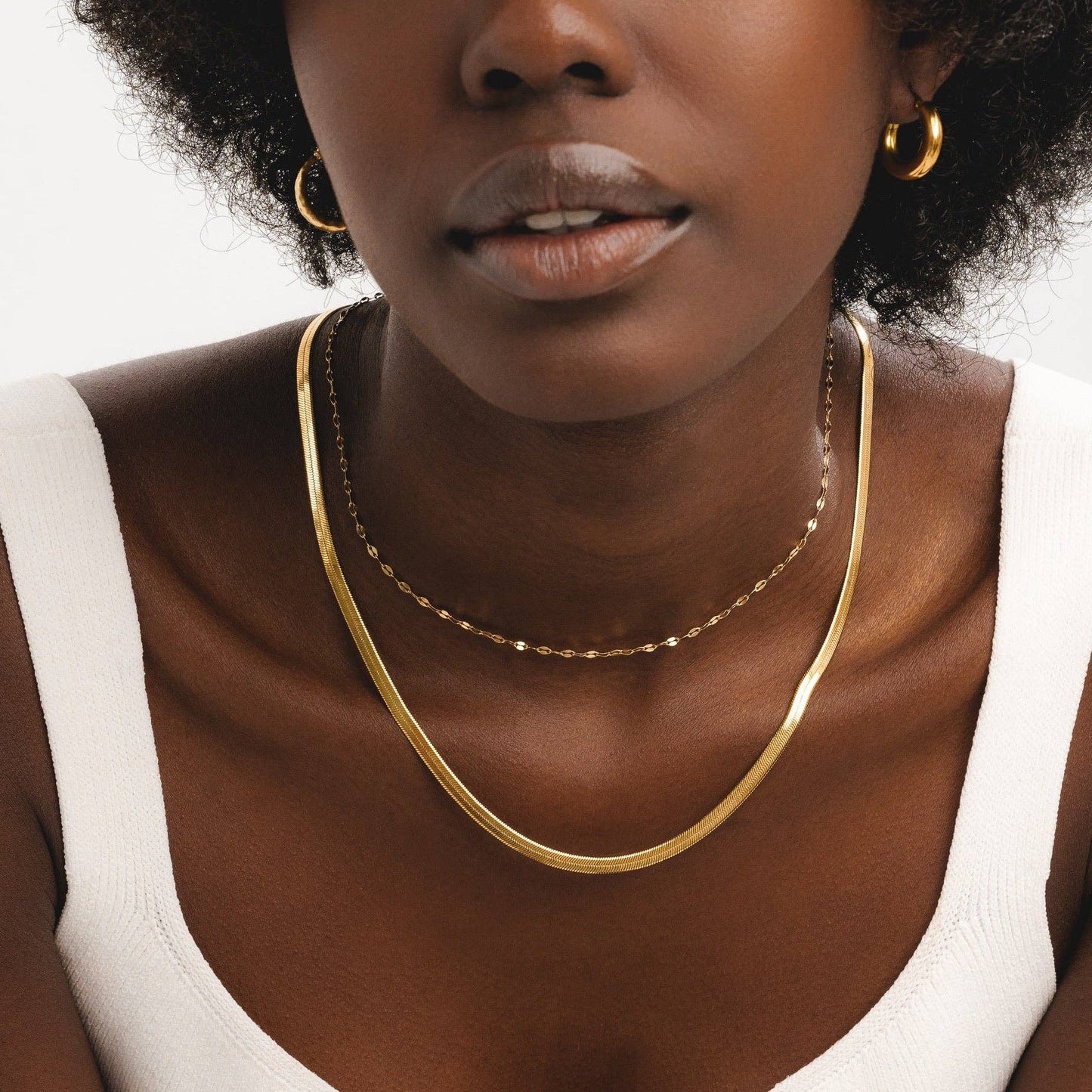 D. Louise - Essentials Snake Chain Necklace: Gold