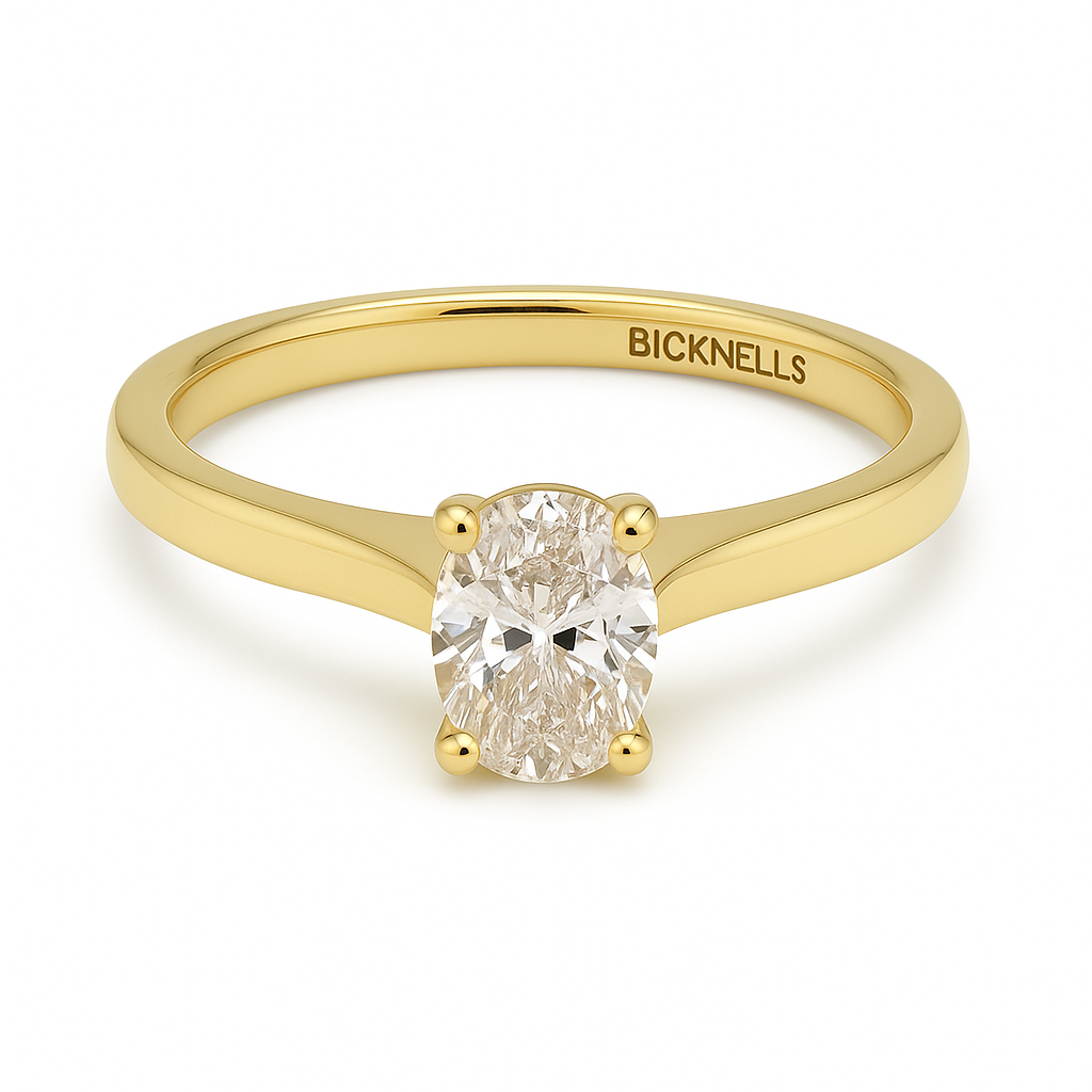18k Yellow Gold 1.20ct Oval Cut Engagement Ring