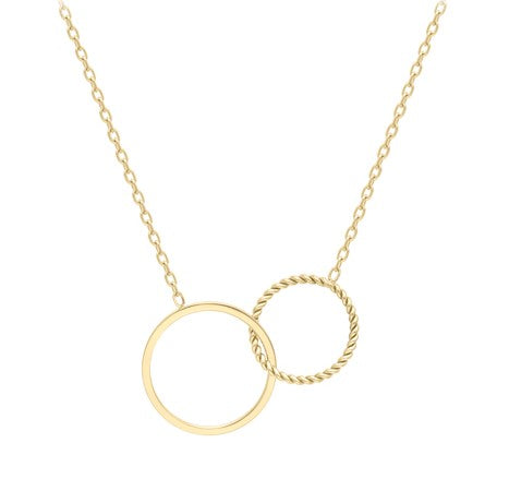 9k Double Ring Neckalce