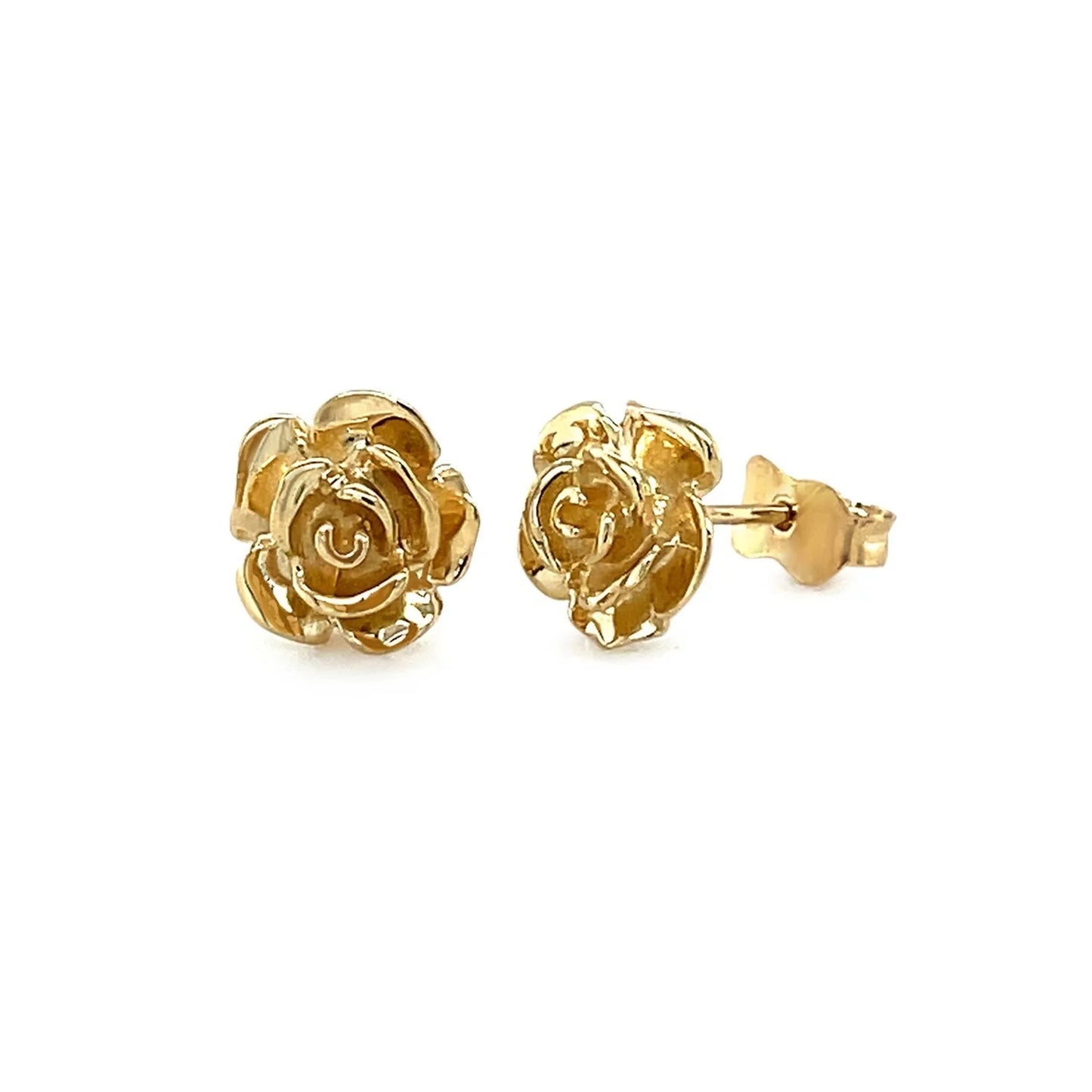 9k Yellow Gold Rose Stud Earrings