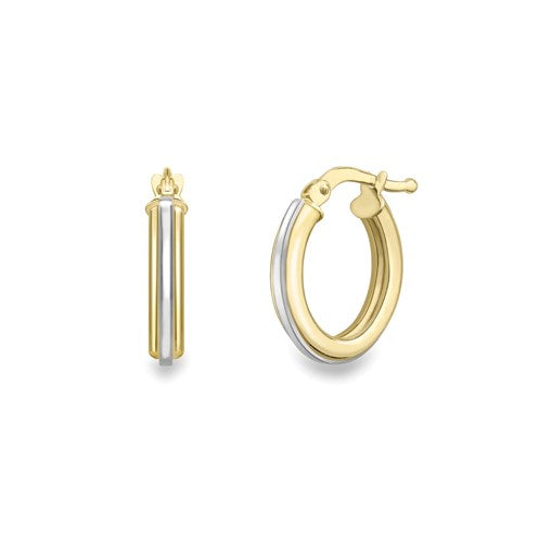 9k Two-Tone Hoop Earrings