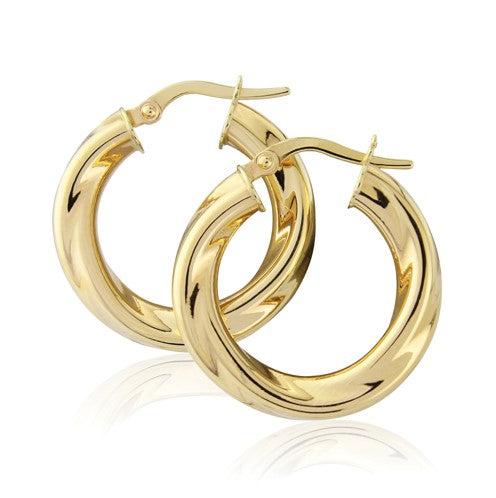 9k Thick Twisted Hoop Earrings