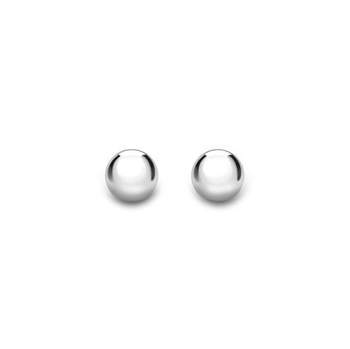 9k White Gold Ball Stud Earrings
