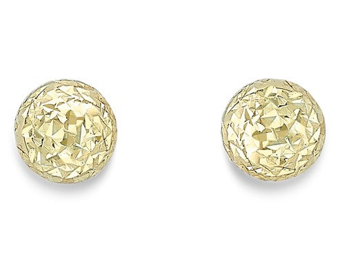 9k Yellow Gold 8mm Diamond Cut Ball
