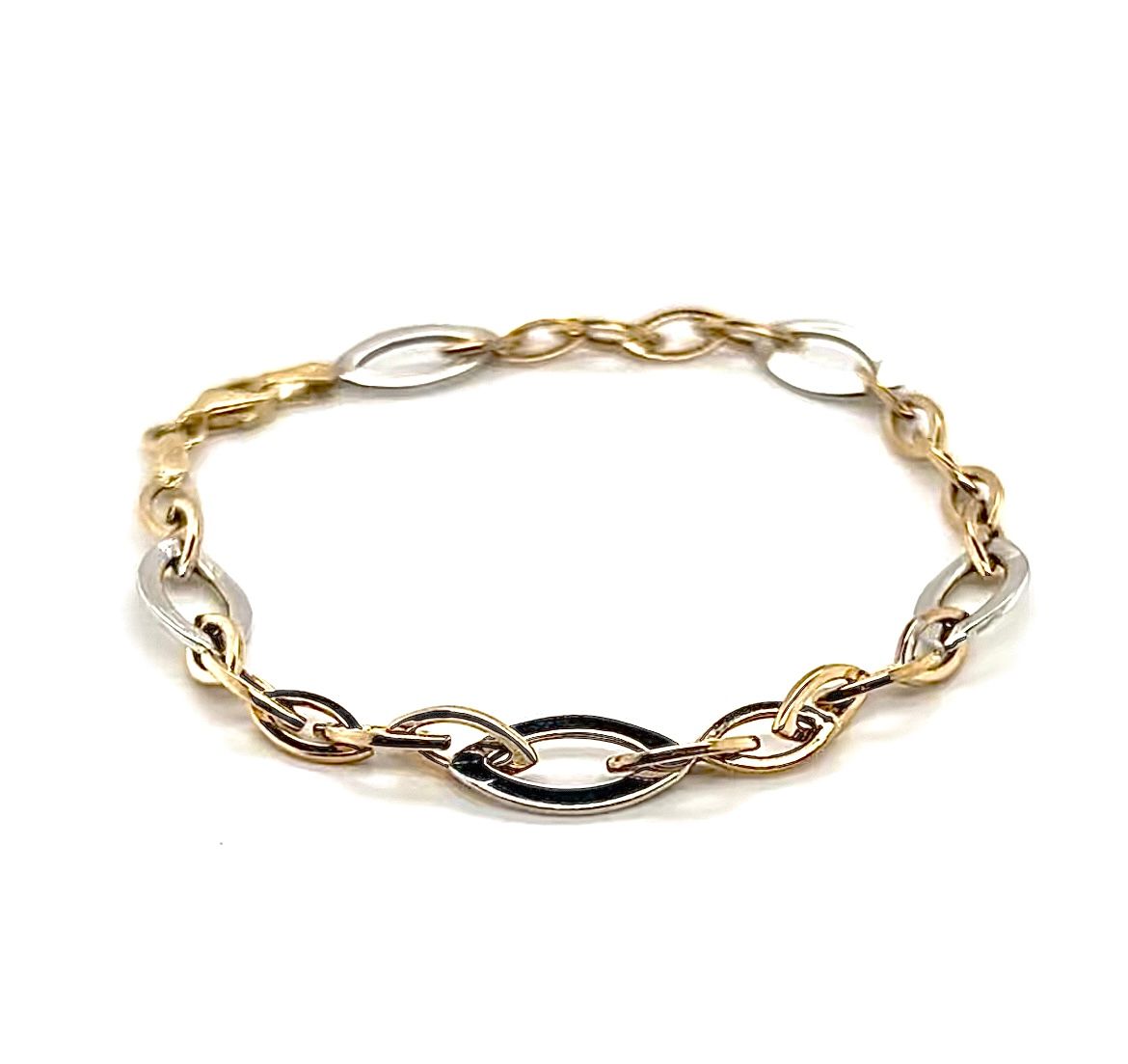 9k Two-Tone Link Gold bracelet