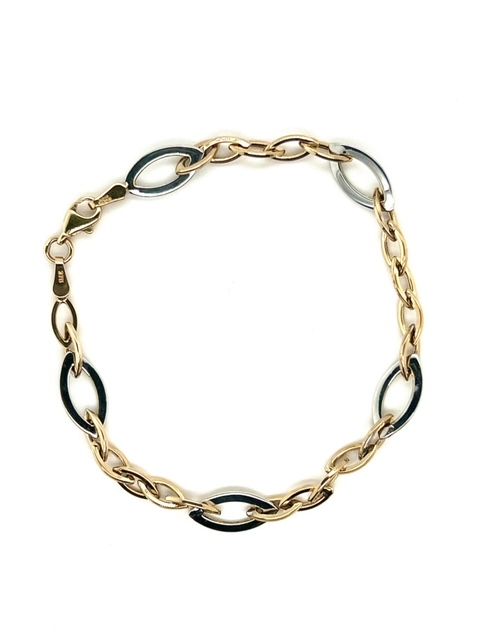 9k Two-Tone Link Gold bracelet