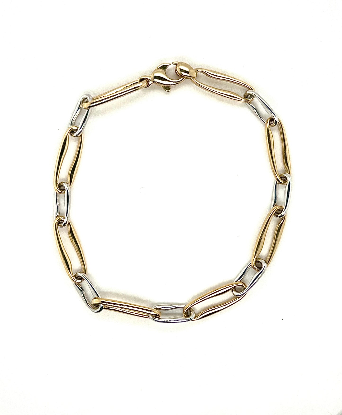 9k Two-Tone Link Bracelet