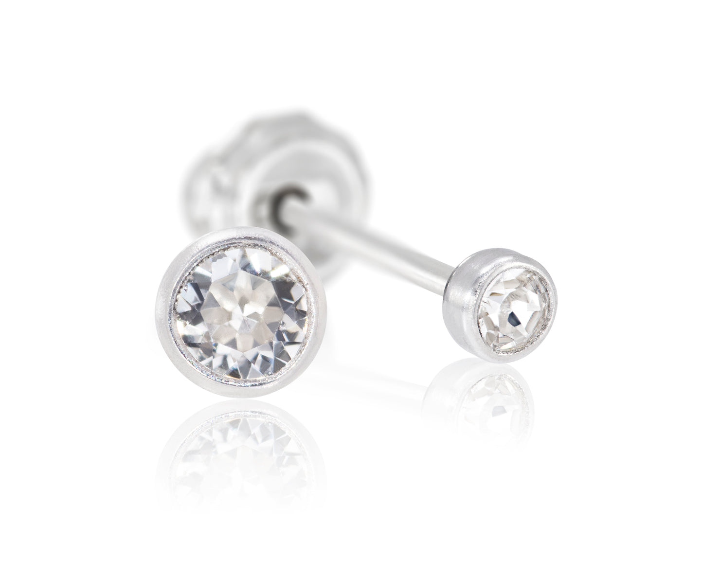 Medical Grade Titanium Bezel 4mm CZ Studs